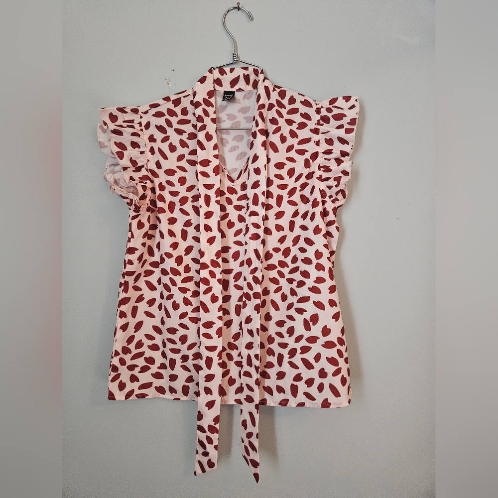 Women's Red Patterned Top